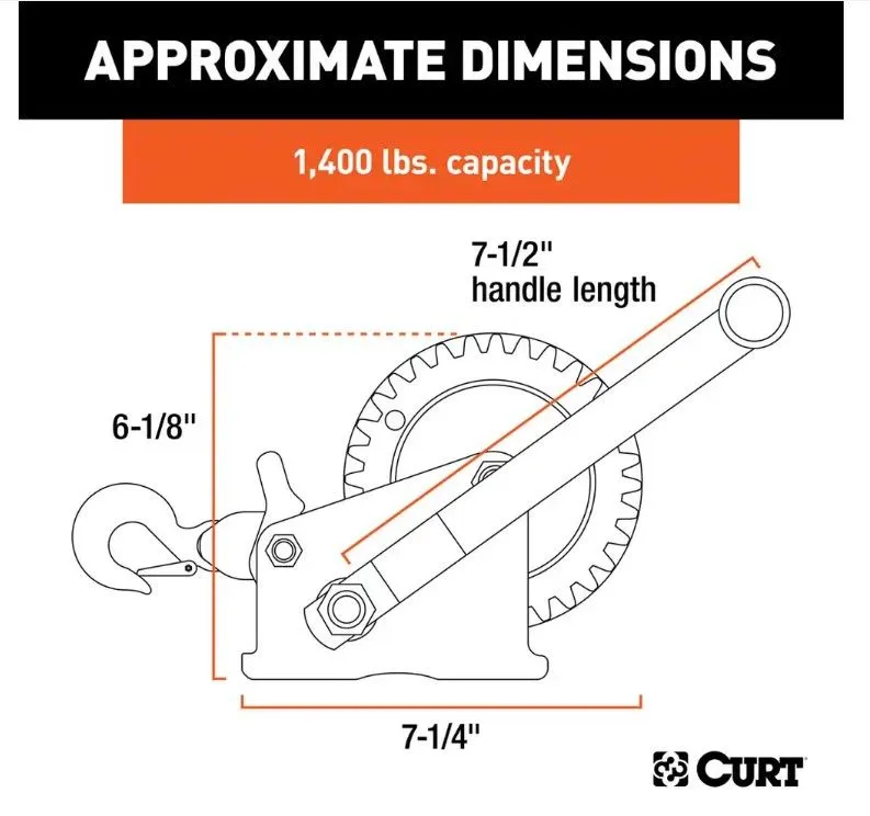 HAND WINCH 1400 LB  WITH 20FT